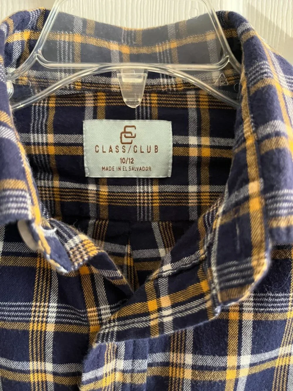 Boys 10-12 Class Club long sleeved button down plaid shirt